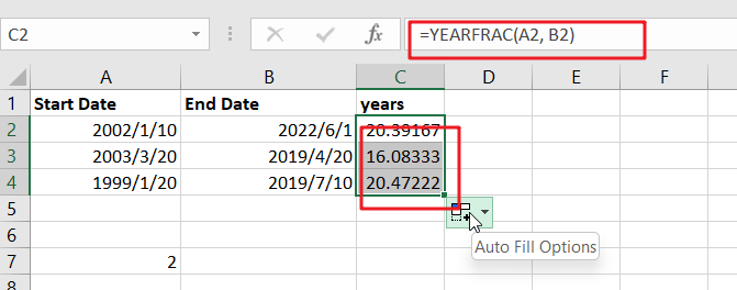 Calculate years between dates1