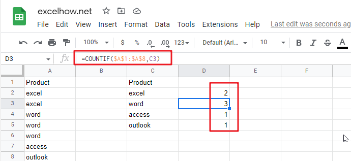 Rand Data by the Number of Occurrences in Google sheets5