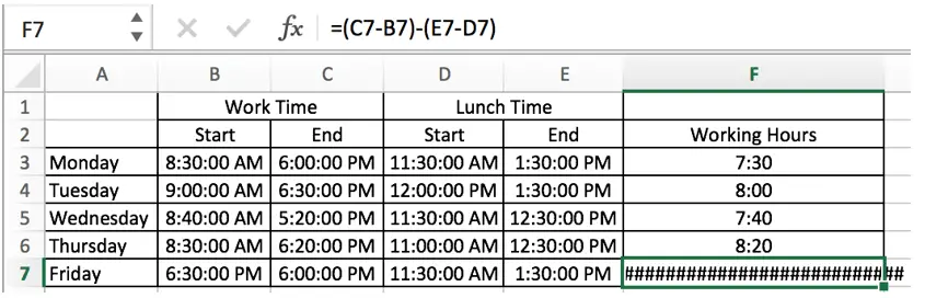 Working Hours Calculation Based on Clock1