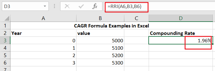 cagr formula examples in excel1