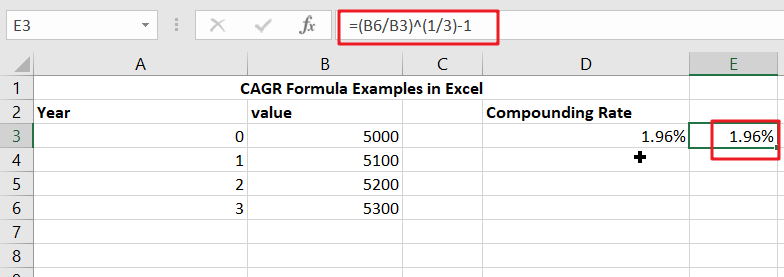 cagr formula examples in excel1