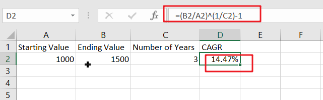 cagr formula examples in excel1