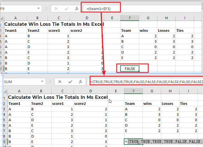 Calculate Win Loss Tie Free Excel Tutorial