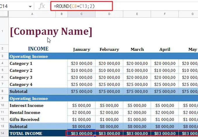 free business monthly budget template7-1