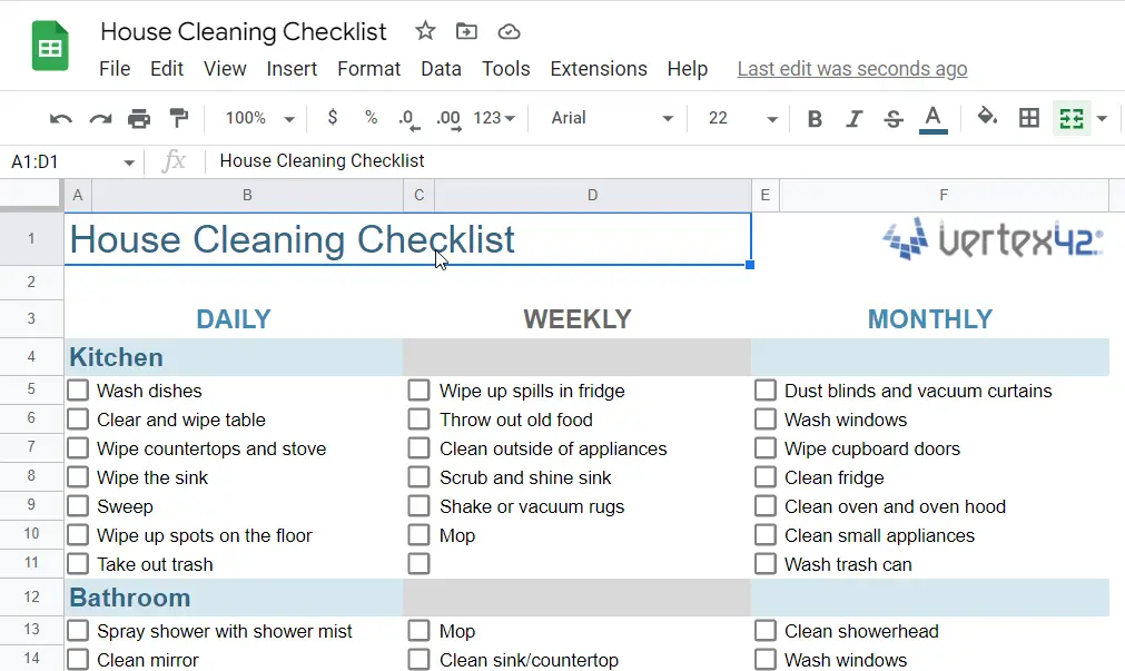 free cleaning checklist template10-1