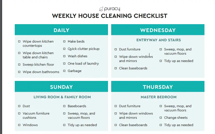 free cleaning checklist template6-1
