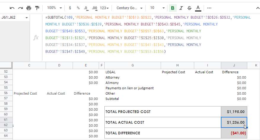 free personal monthly budget template1-1