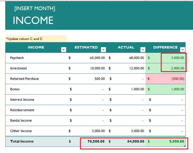 free simple monthly budget template2-1