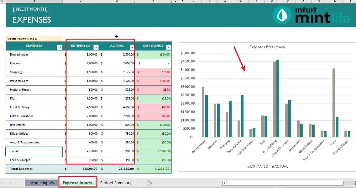 free simple monthly budget template2-1