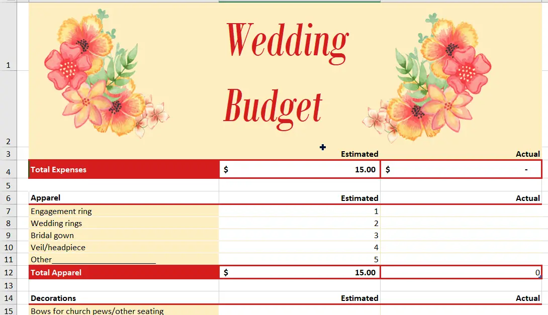 free wedding budget templates3-1