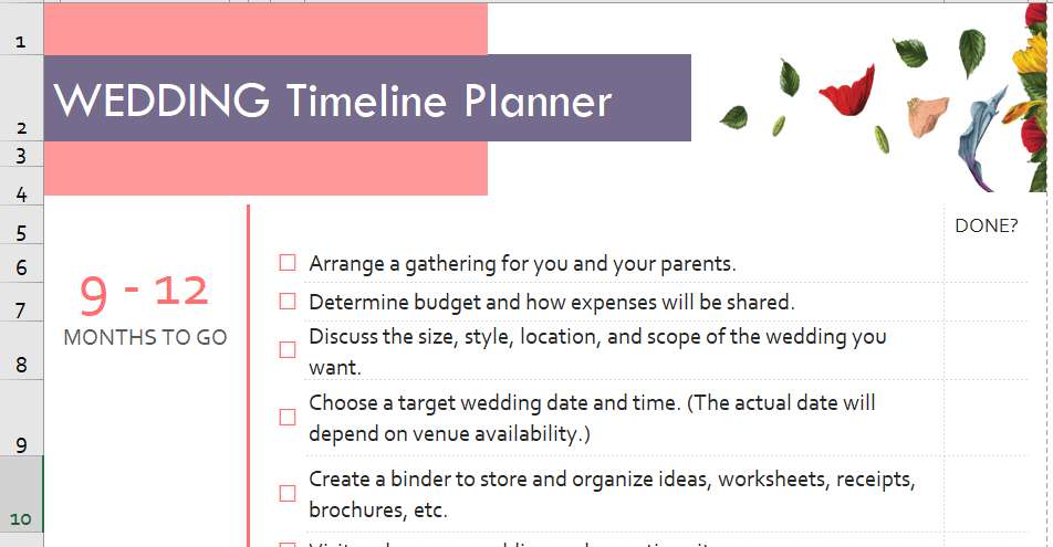 free wedding planning checklist 1-1