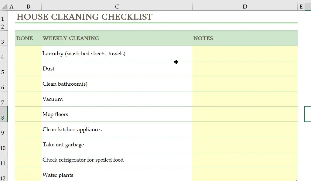 free weekly cleaning schedule template4-1
