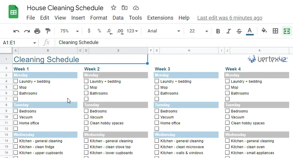 house cleaning schedule template9-1