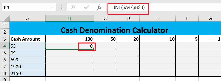 Cash denomination calculator