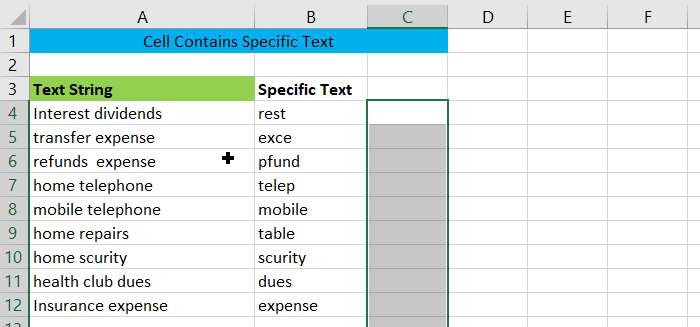 Cell contains specific tex