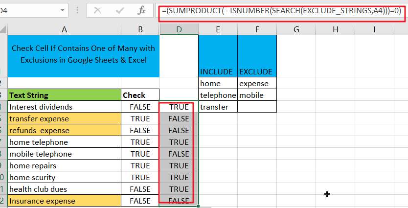 Check Cell If Contains One of Many with Exclusions1