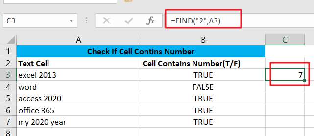  check Cell Contains Number  