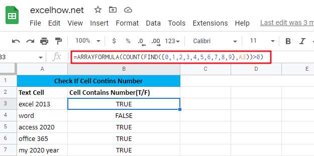  check Cell Contains Number  