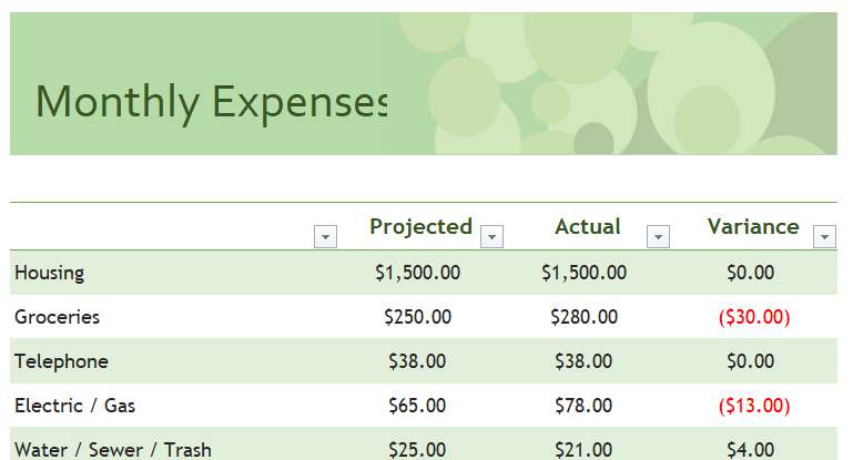 free family budget template1-5