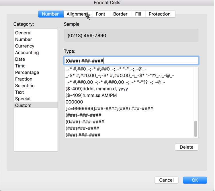  Phone Number Format in Excel 