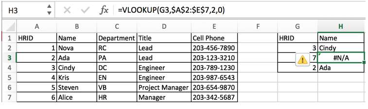 VLOOKUP Eliminate the Error Value