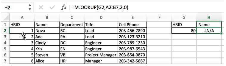 VLOOKUP Error Value Handling