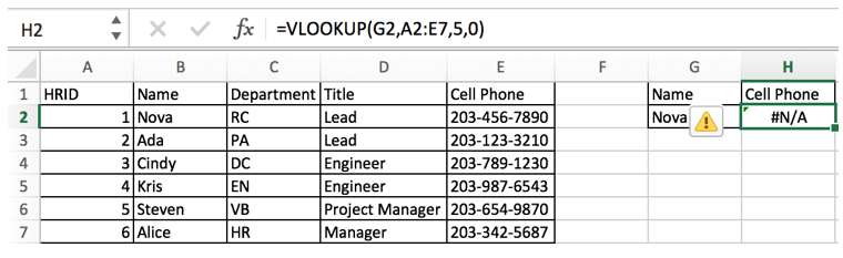 VLOOKUP Error Value Handling