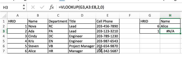 VLOOKUP Error Value Handling