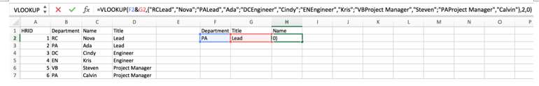 VLOOKUP Two-Conditional Lookup