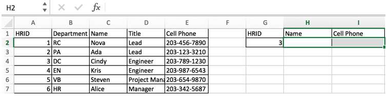 VLOOKUP to Return Multiple Column Values