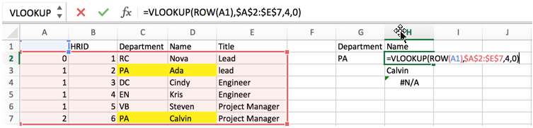 VLOOKUP to Return Multiple Values