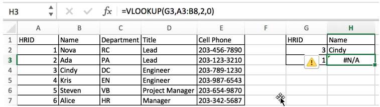 VLOOKUP with Absolute Range Reference