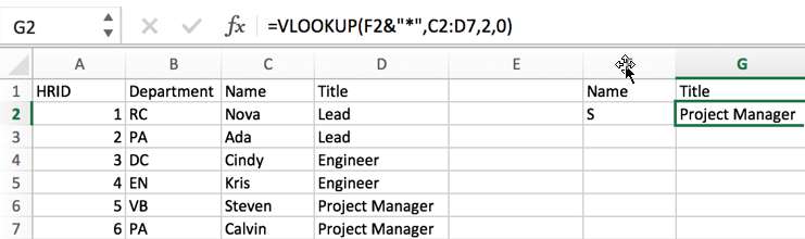 VLOOKUP with Wildcards