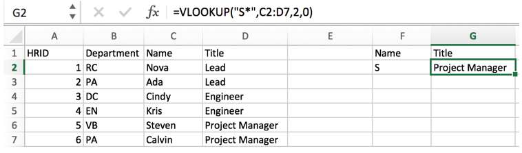 VLOOKUP with Wildcards