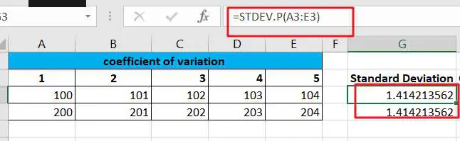 Coefficient of variation1