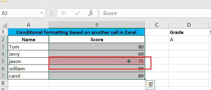 Conditional formatting based on another cell in Google Sheets Excel1