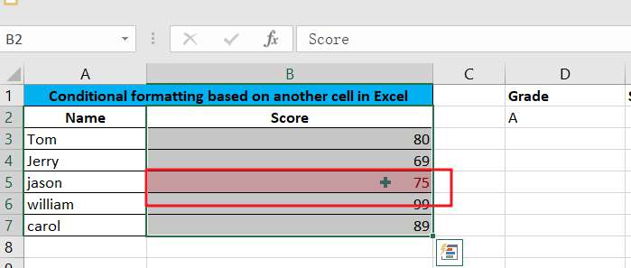 Conditional formatting based on another cell in Google Sheets Excel1