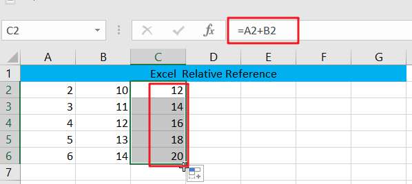 excel or google relative reference