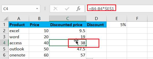 Excel/Google Sheets: Absolute Reference 