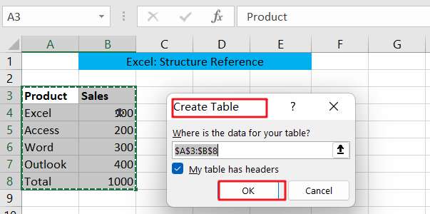  Excel Structure Reference 