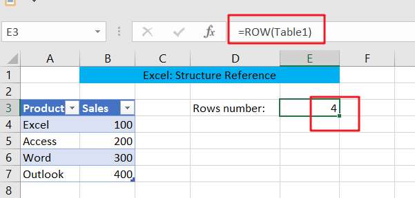  Excel Structure Reference 