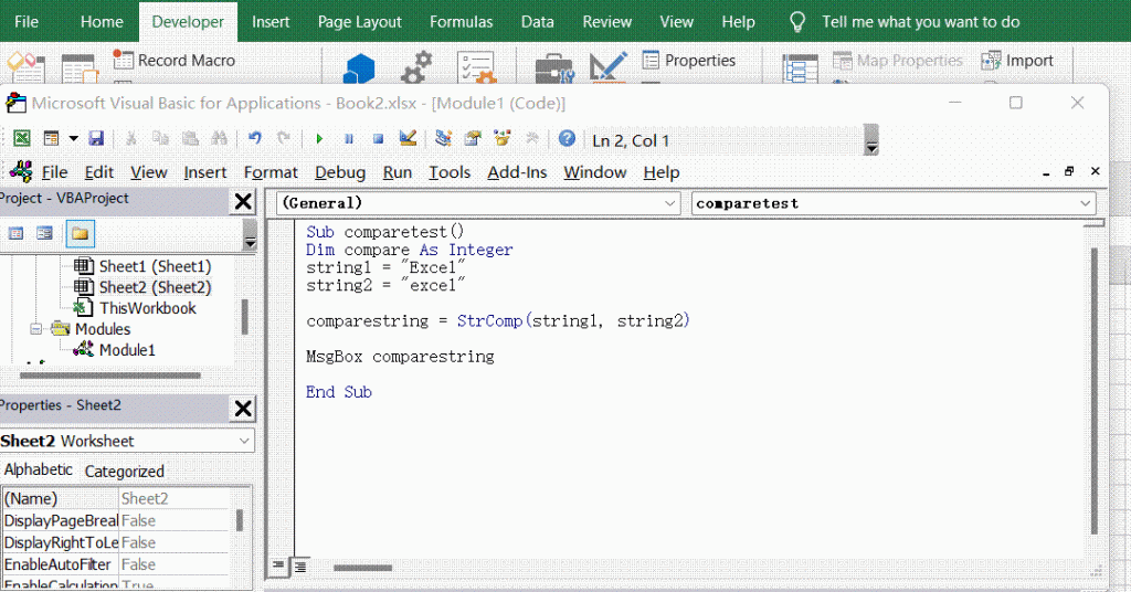 Compare Two Strings in Excel/Google Sheets