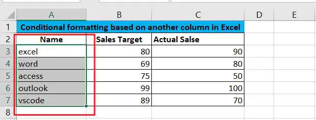 Highlight Cells Based on Another Cell in Excel