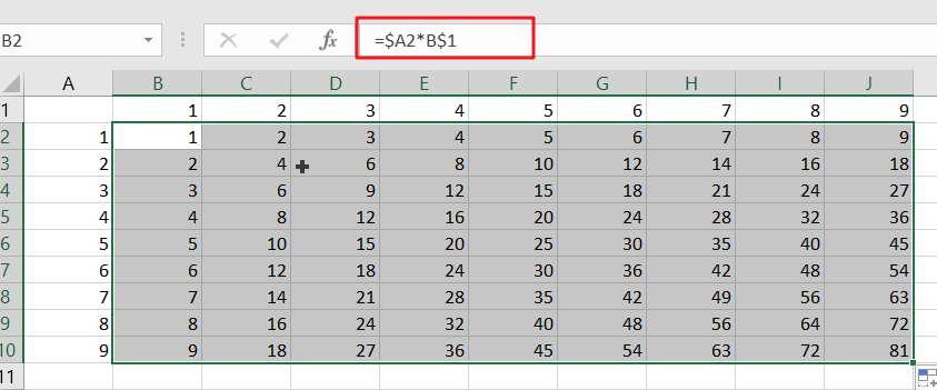  Excel/Google Sheets: Mixed Reference 