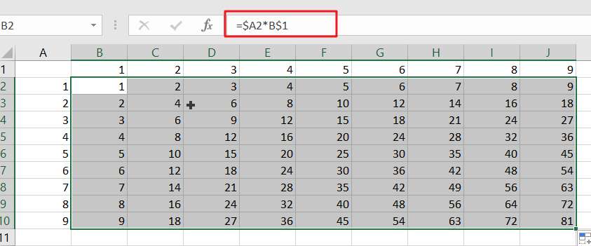 Excel/Google Sheets: Mixed Reference