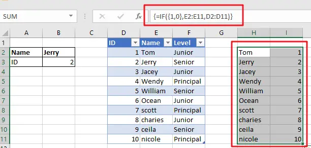 Excel Array Construction