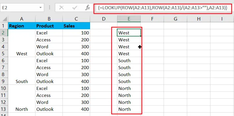 Excel Array Construction