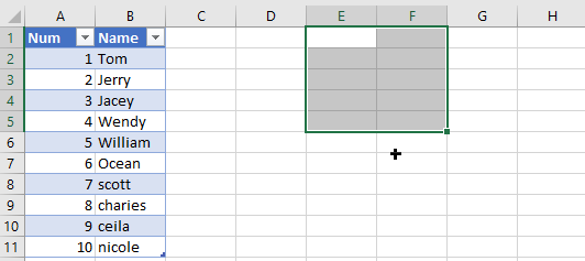 Excel Array Construction