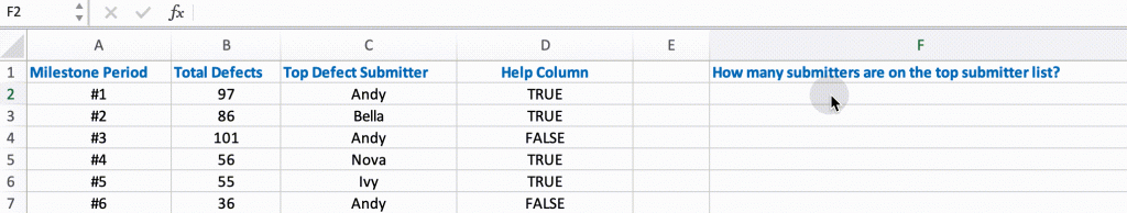 Match Single Criteria in Excel