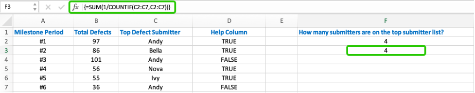 Match Single Criteria in Excel